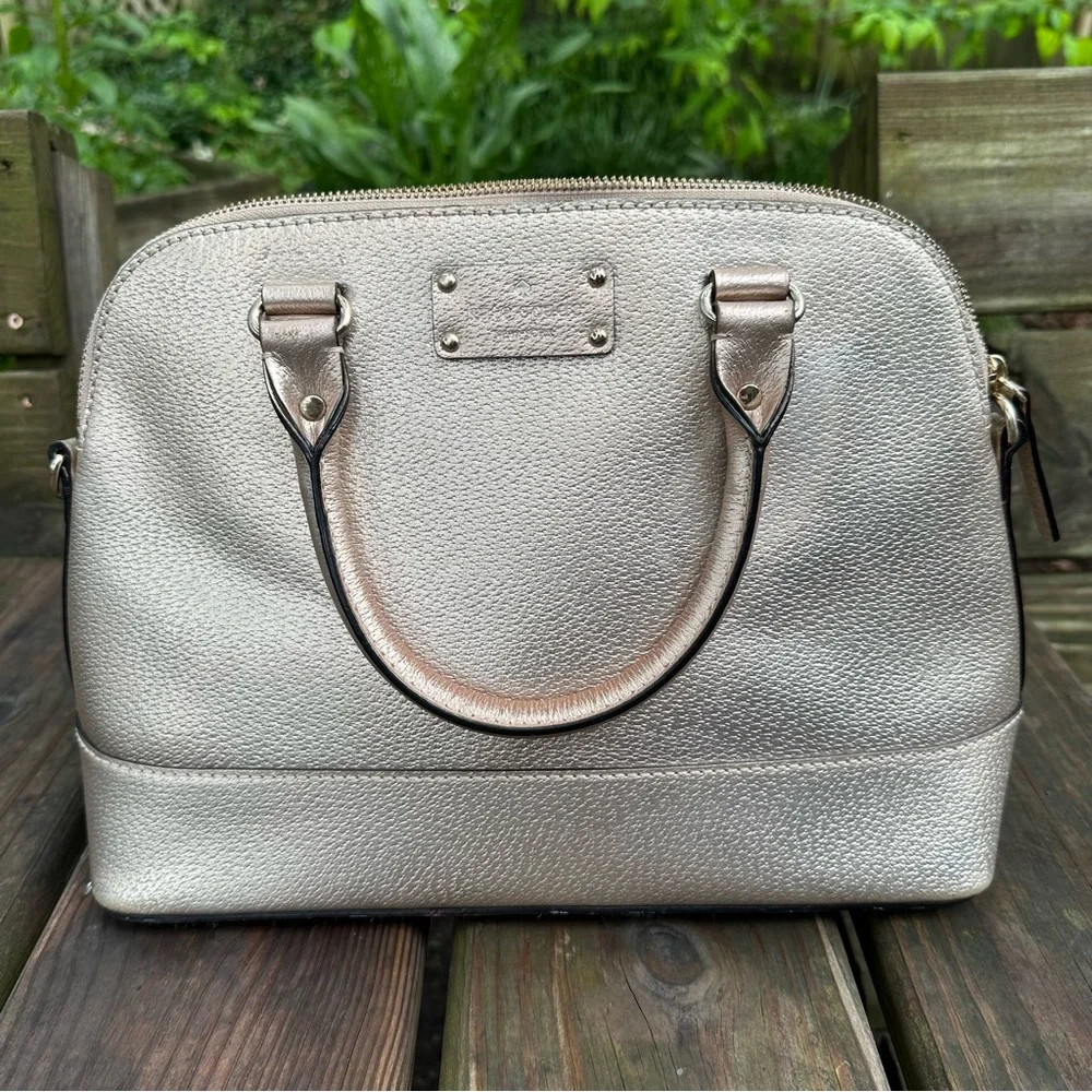 Kate‎ Spade Wellesley Rachelle Satchel Rose Gold Pebbled Leather Purse Handbag